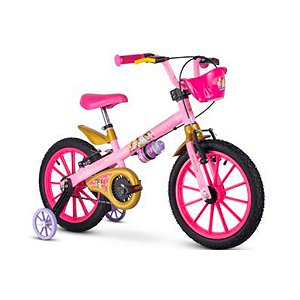 BICICLETA ARO 16 PRINCESAS -ROSA/AMARELO