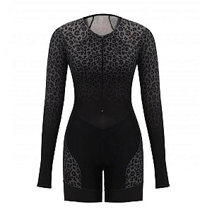 MACAQUINHO CICLISMO FEM COM TOP ML JAGUAR ULTRACORE PRETO