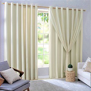 Vizu Decor Blackout Pvc De 2.8cm X 2.3cm Cor palha