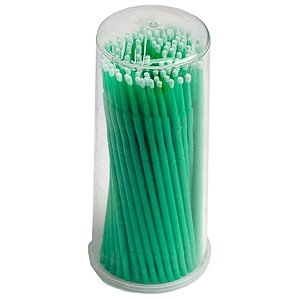 Microbrush Para Cílios Verde - Pote | 100 Unid