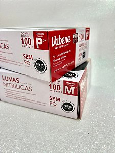 Luva Nitrílica Sem Pó Preta Vabene - c/100 unidades