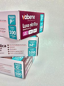 Luva Nitrílica Sem Pó Rosa Vabene - c/100 unidades