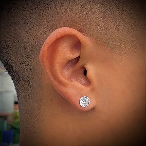 Brinco B Prata 925, com Pedra de Zircônia