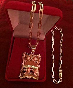 CARTIER CADIADO 18k + PINGENTE BIBLIA