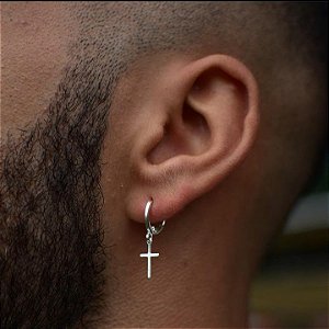 Argola Cruz B Ouro/Prata