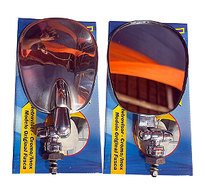 Retrovisor Raquete Cromado - Par