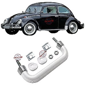 ALÇA PAINEL FUSCA 60/86 (PQP) INJETADO PVC - BRANCO TERMINAL CROMADO