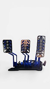 Conjunto pedaleira Black blue Chrome