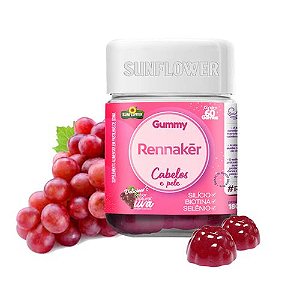 Gummy Hair Rennaker 60 Gomas - Máxima Concentração de Biotina, Vitamina Para Cabelos e Unhas