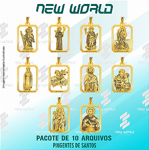 Pacote de Arquivos para Pingente de Santos - Formato DXF - Tamanho 30 mm