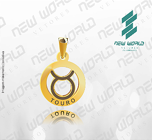 Arquivo de Berloque Signo Touro - Formato DXF - Tamanho 15 mm