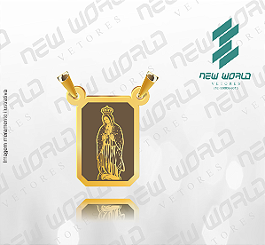 Arquivo de Pingente Escapulário Nossa Senhora de Guadalupe - Formato DXF - Tamanho 15 mm