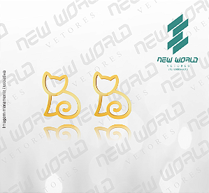 Arquivo de Brinco Gato - Formato DXF - Tamanho 15 mm