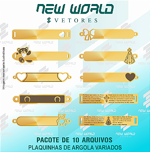 Pacote de Arquivos para Plaquinhas com Argolas Variadas - Formato DXF - Tamanho 30 mm