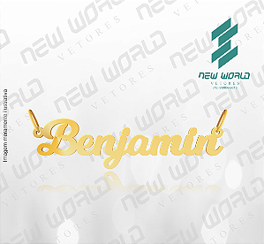 Arquivo de Pingente Nome Benjamin - Formato DXF - Altura 11 mm