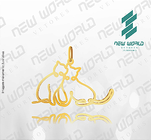 Arquivo de Pingente Gatinho Vazado 7° - Formato DXF - Tamanho 30 mm