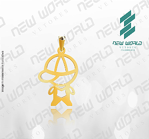Arquivo de Pingente Menino 1° - Formato DXF - Tamanho 22 mm