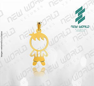 Arquivo de Pingente Menino 5° - Formato DXF - Tamanho 22 mm