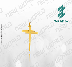 Arquivo de Pingente em Formato de Cruz 3 - Formato DXF - Tamanho 30 mm
