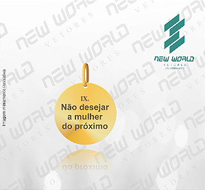 Arquivo de Pingente do 9° Mandamento - Formato DXF - Tamanho 20 mm