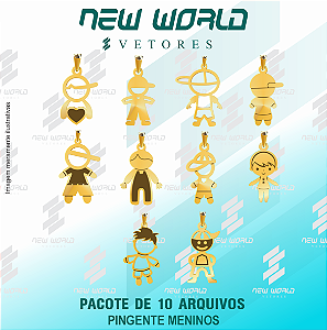 Pacote de Arquivos de Pingente Meninos - Formato DXF - Tamanho 22 mm