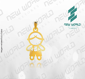 Arquivo de Pingente Menino Social - Formato DXF - Tamanho 20 mm