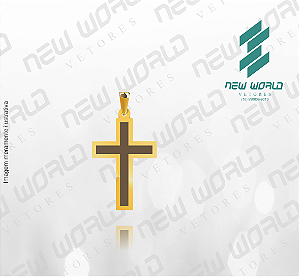 Arquivo de Pingente Cruz Rebaixada N°2 - Formato DXF - Tamanho 30 mm
