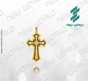 Arquivo de Pingente Cruz Trevolada - Formato DXF - Tamanho 30 mm