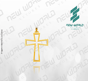 Arquivo de Pingente Cruz Vazada 05 - Formato DXF - Tamanho 30 mm