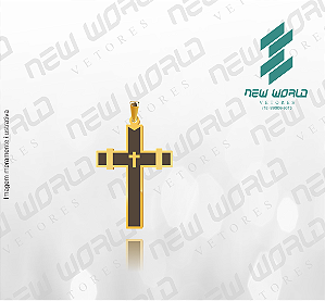 Arquivo de Pingente Cruz com Cruz Pequena Interna - Formato DXF - Tamanho 30 mm