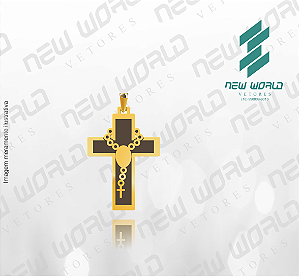 Arquivo de Pingente Cruz com Terço - Formato DXF - Tamanho 30 mm