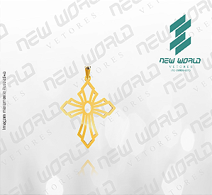 Arquivo de Pingente Cruz Trevolada Vazada - Formato DXF - Tamanho 30 mm