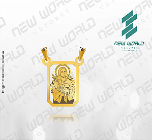 Arquivo de Pingente Escapulário Vazado Santa Maria Goratti - Formato DXF - Tamanho 20 mm
