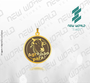 Arquivo de Pingente Redondo Nelore Rebaixado Agro não Para - Formato DXF - Tamanho 30 mm