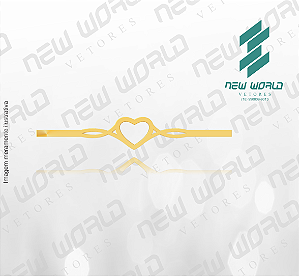 Arquivo de Anel de Coração com Faixa Entrelaçada - Formato DXF - Tamanho 60 mm