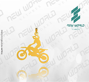 Arquivo de Pingente Liso Moto de Motocross 2 - Formato DXF - Tamanho 30 mm