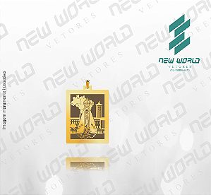 Arquivo de Pingente Catedral Nossa Senhora Aparecida com Brasil - Formato DXF - Tamanho 30 mm