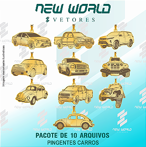 Pacote de Arquivos Pingentes de Carros - Formato DXF - Tamanho 30 mm