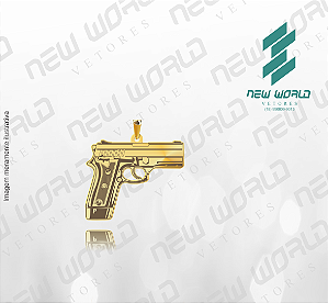 Arquivo de Pingente Pistola Tauros PT 940 - Formato DXF - Tamanho 25 mm