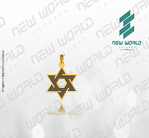 Arquivo de Pingente Estrela de Davi em Baixo Relevo - Formato DXF - Tamanho 25 mm