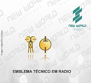 Arquivo de Emblema de Técnico em Radio - Formato DXF - Tamanho 8 mm