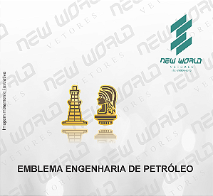Arquivo de Emblema de Engenharia de Petróleo - Formato DXF - Tamanho 8 mm