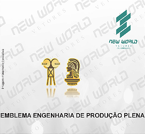 Arquivo de Emblema de Engenharia de Produção Plena- Formato DXF - Tamanho 8 mm