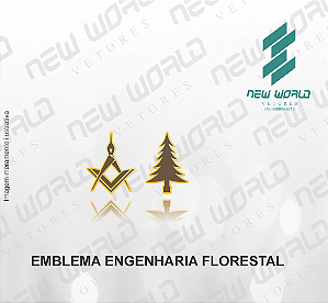 Arquivo de Emblema de Engenharia Florestal - Formato DXF - Tamanho 8 mm