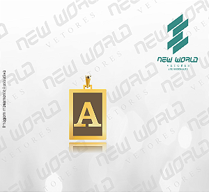 Arquivo de Pingente Retangular Letra A - Formato DXF - Tamanho 20 mm