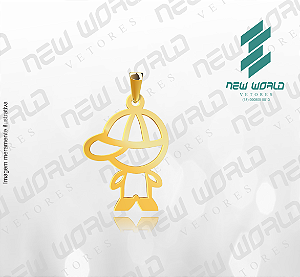 Arquivo de Pingente Menino com Boné - Formato DXF - Tamanho 20 mm