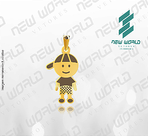 Arquivo de Pingente Menino com Losangulos - Formato DXF - Tamanho 20 mm