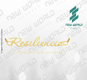 Arquivo de Pingente Palavra Resiliência - Formato DXF - Largura 69 mm
