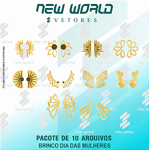 Pacote de Arquivos de Brincos Dia das Mulheres - Formato DXF - Tamanho 20 mm