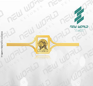 Arquivo de Anel Caixa Quadrada Jesus Cristo - Formato DXF - Tamanho 70 mm
